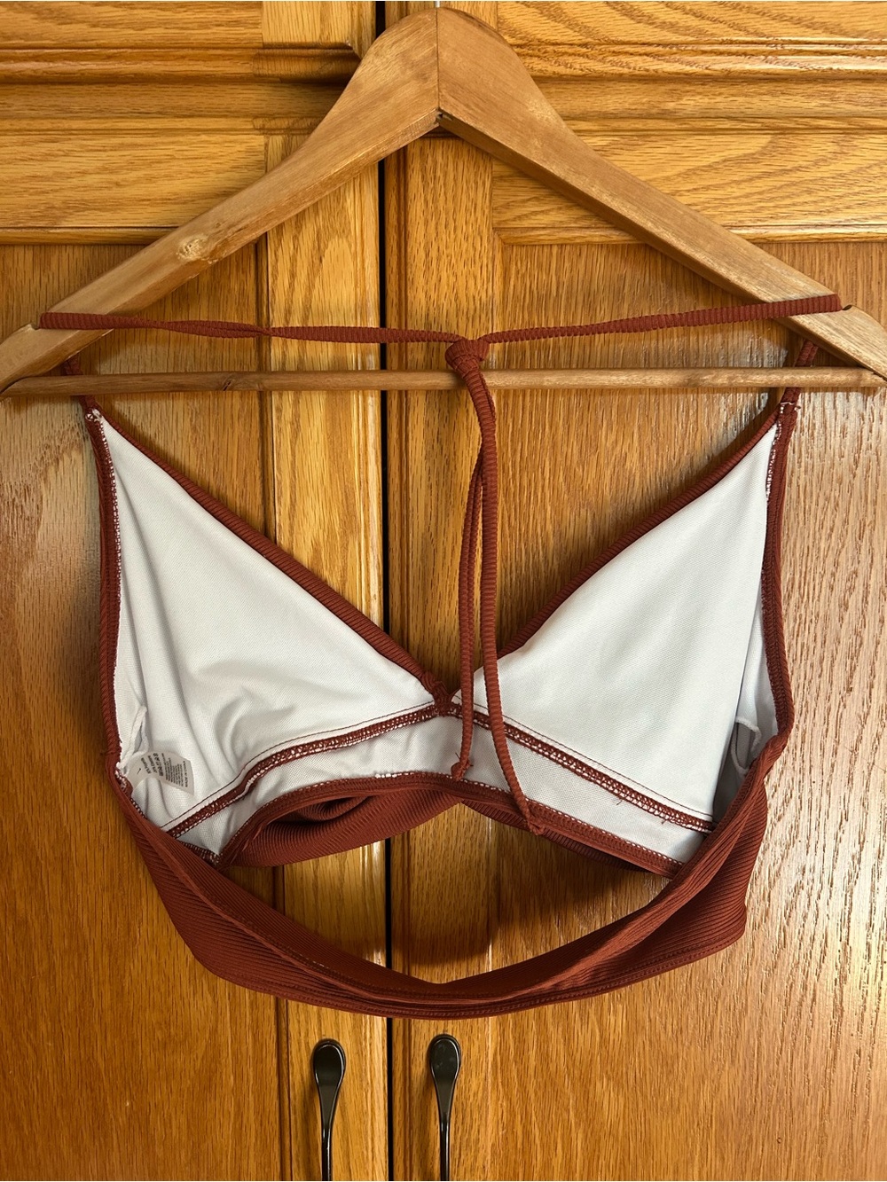 🦋 High-Waist Ribbed Bikini Set in Rust - Picture 6 of 10